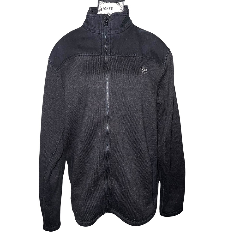 Timberland‎ Full Zip Knit Jacket Black Large EUC